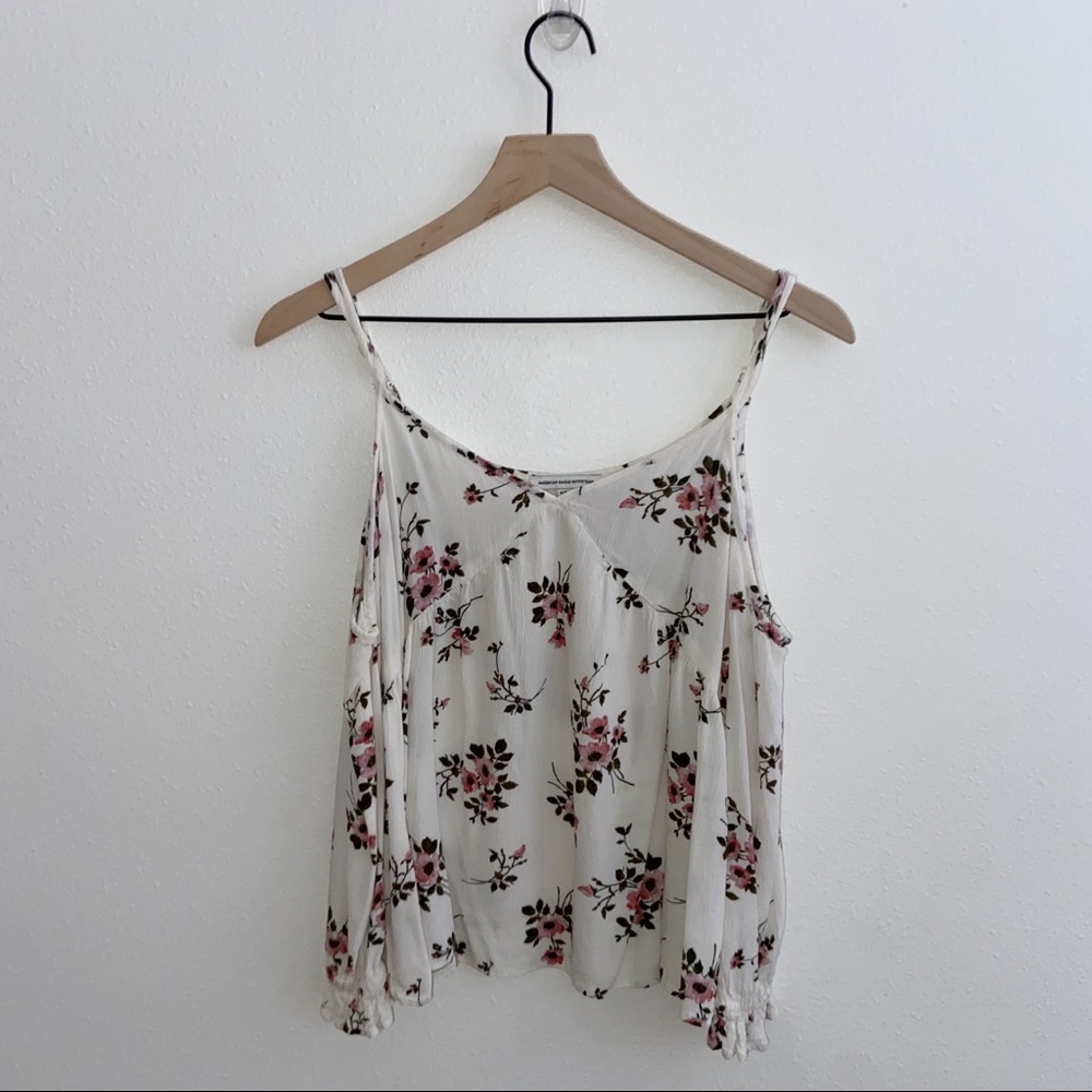 american eagle floral cold shoulder